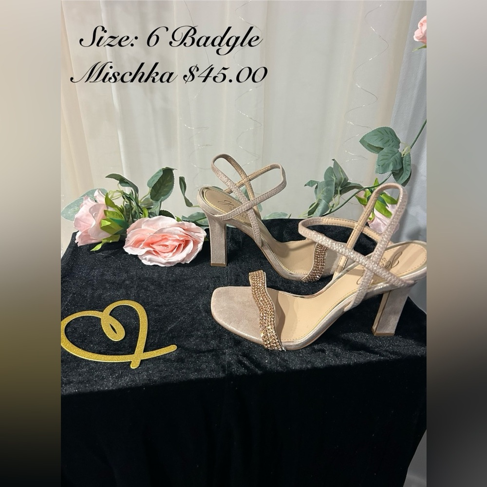 Badgley Mischka Gold Strappy Heels